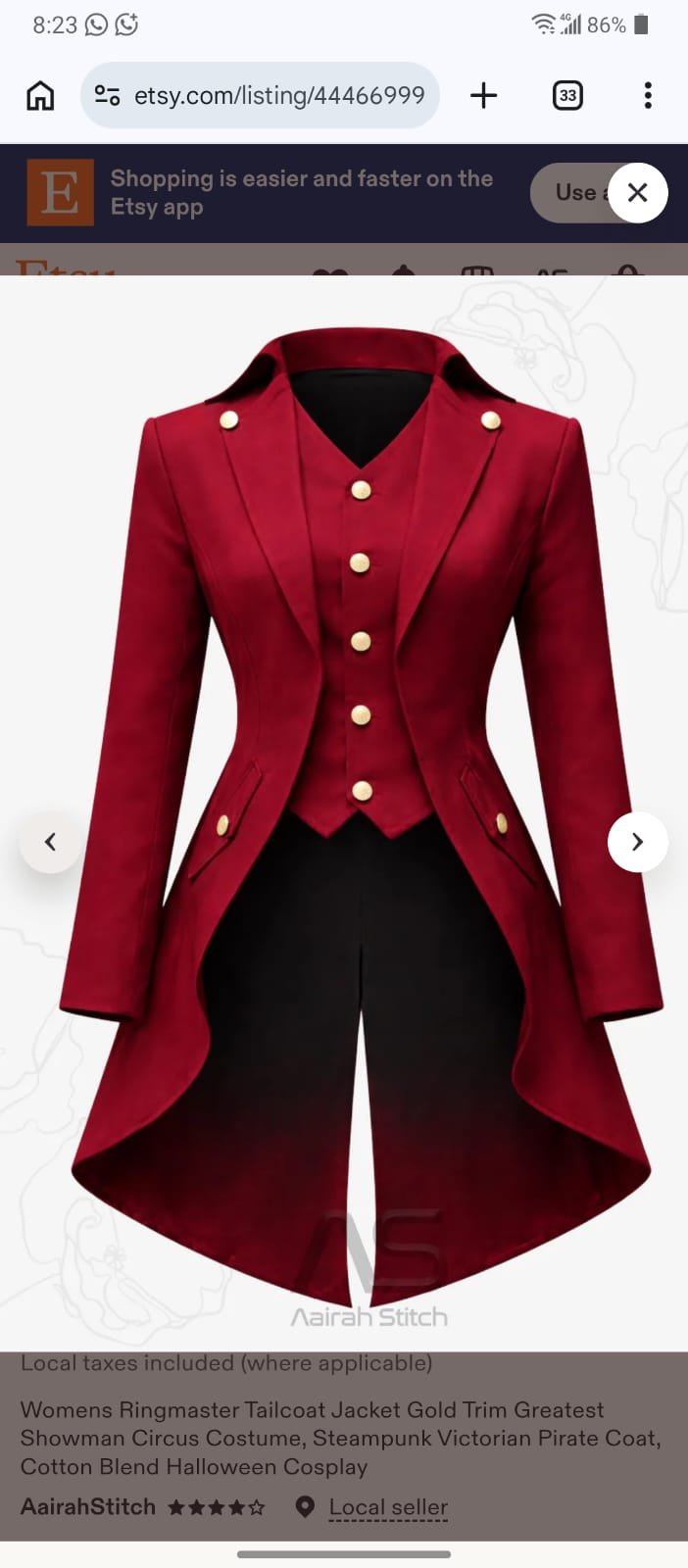 Women’s Red Ringmaster Tailcoat